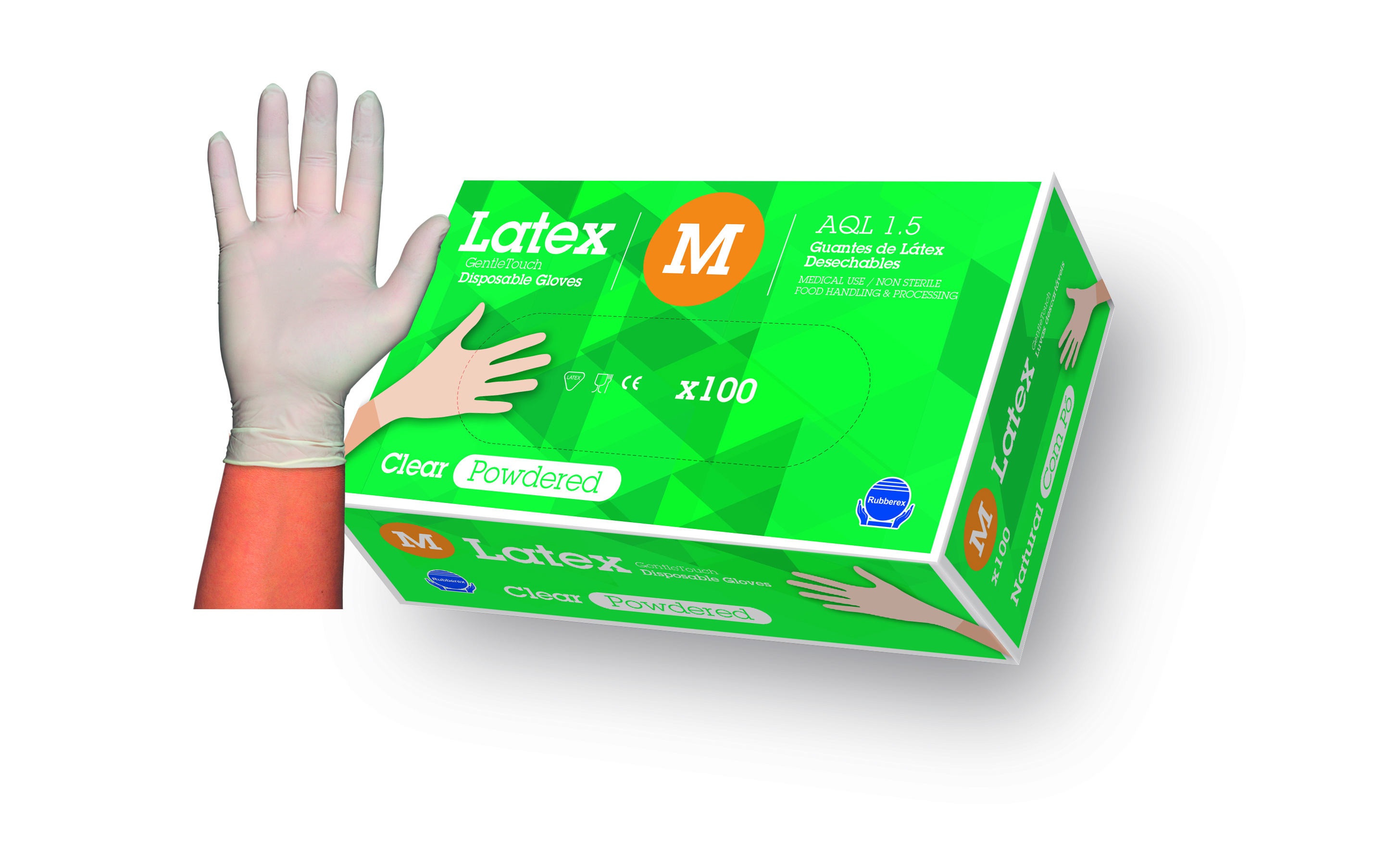 *Lateksa Cimdi Gentle Touch /M izmērs/pūdereti/100