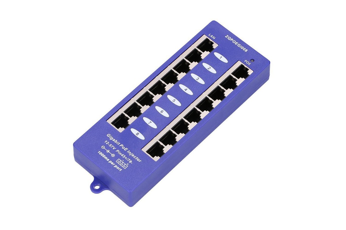 EXTRALINK POE INJECTOR 8 PORT GIGABIT