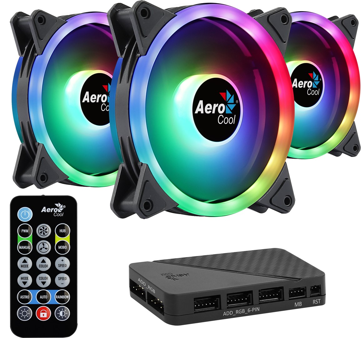 Aerocool DUO12PRO Kit 3xFan 12cm ARGB