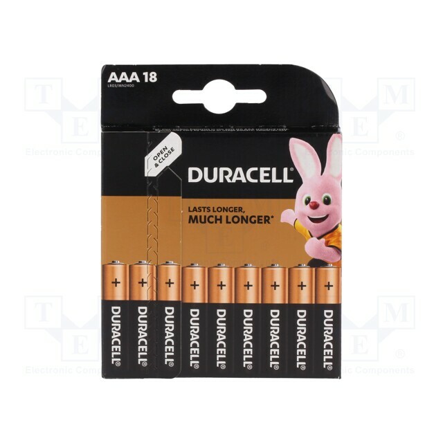 DURACELL Battery: alkaline; AAA,R3; 1