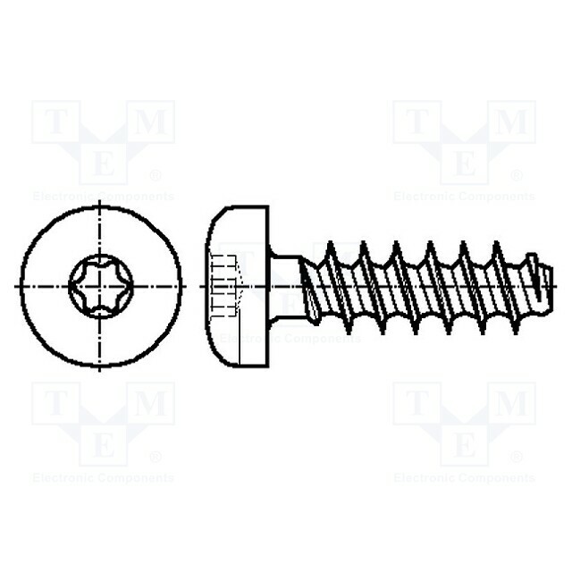 BOSSARD Screw; for plastic; 4x20; Head: