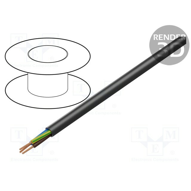 Wire; H07RN-F; 3G2.5mm2; round; stranded