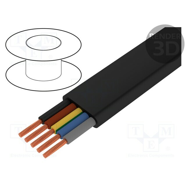 Wire; H07VVH6-F; 5G1.5mm2; unshielded; 450V