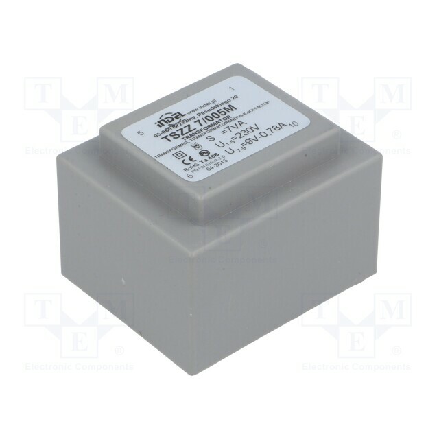 INDEL Transformer: encapsulated; 7VA; 230VAC; 9V