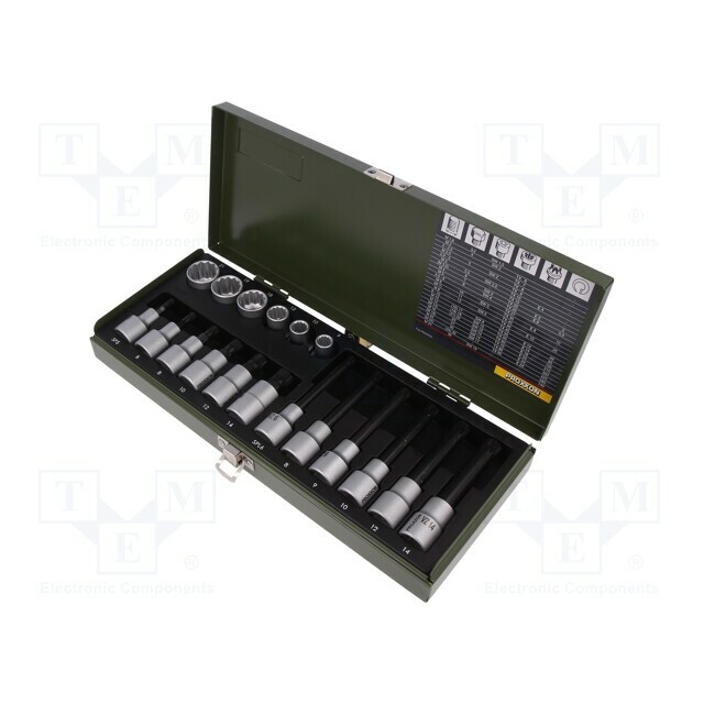 PROXXON Wrench-set; socket bits,spline (12-angles)