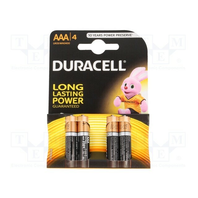 DURACELL Battery: alkaline; AAA,R3; 1