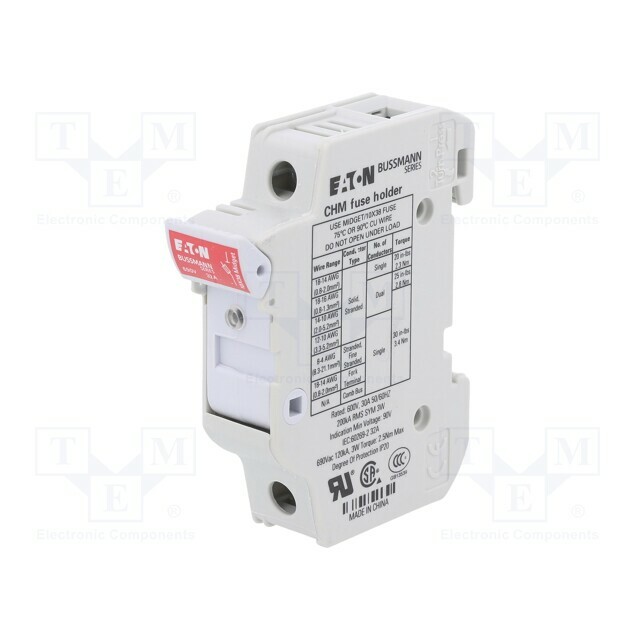BUSSMANN Fuse holder; 10.3x38mm; for