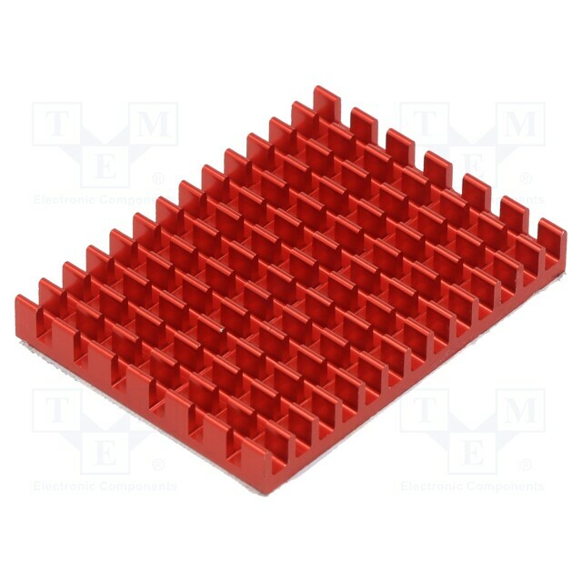 Heatsink: extruded; grilled; Raspberry Pi; red