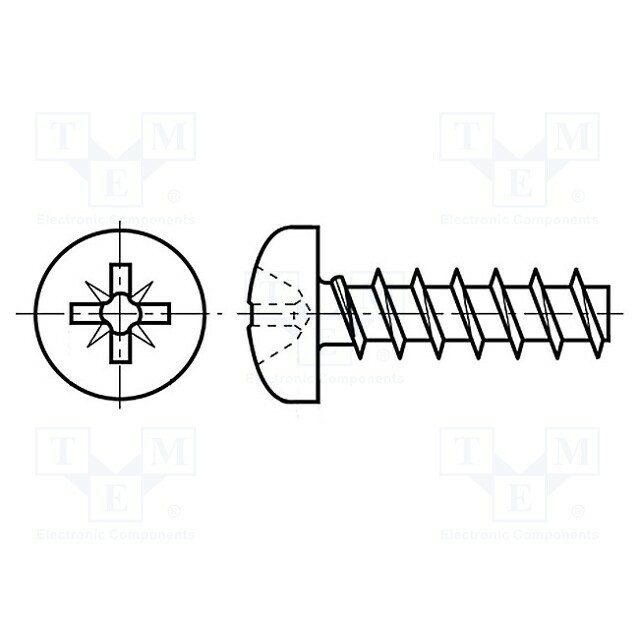BOSSARD Screw; 4x8; Head: cheese head