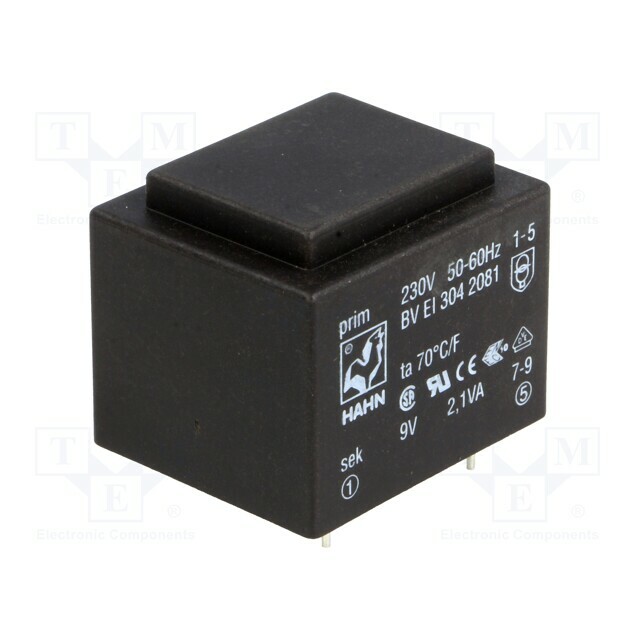 HAHN Transformer: encapsulated; 2.1VA; 230VAC