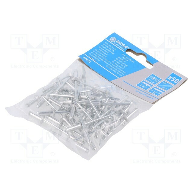 MEGA Rivet; aluminium; Rivet diam: 4mm