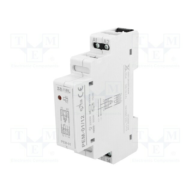 ZAMEL Relay: installation; monostable; SPDT; Ucoil: