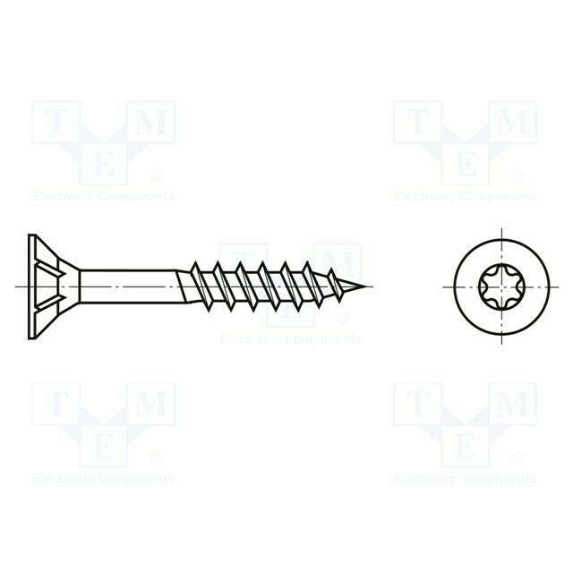 BOSSARD Screw; for wood; 4x60; Head: