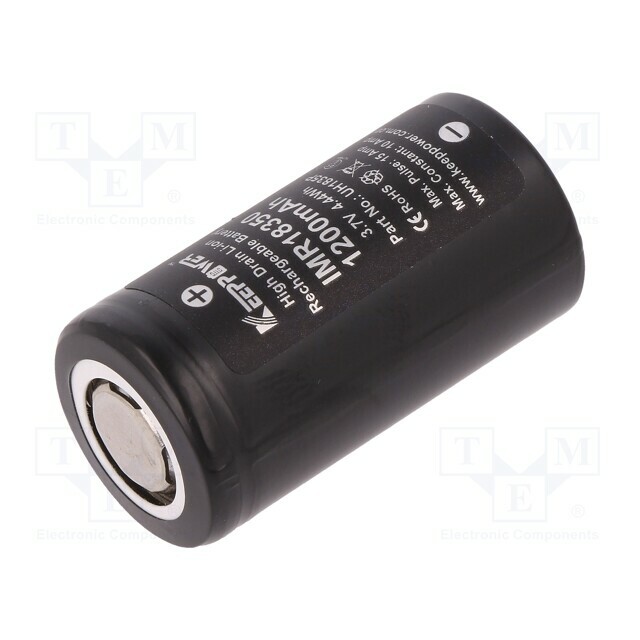 KEEPPOWER Re-battery: Li-Ion; 18350; 1200mAh; 3