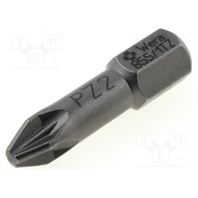 Screwdriver bit; Pozidriv®; PZ2; 1/4"; Overall