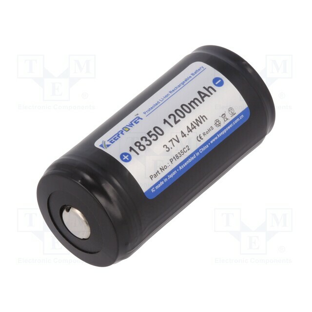 KEEPPOWER Re-battery: Li-Ion; 18350; 1100mAh; 3