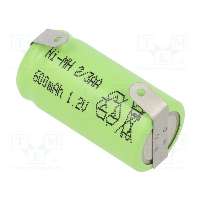 Re-battery: Ni-MH; 2/3AA; 600mAh; 1.2V