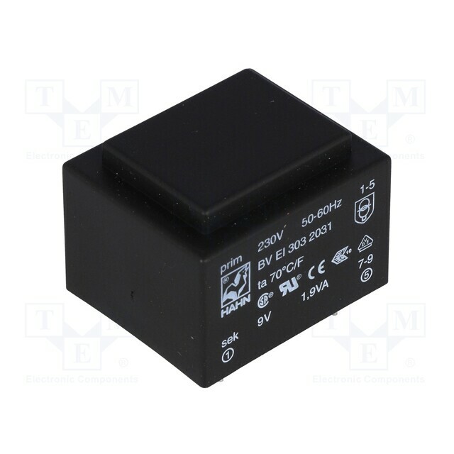 HAHN Transformer: encapsulated; 1.9VA; 230VAC