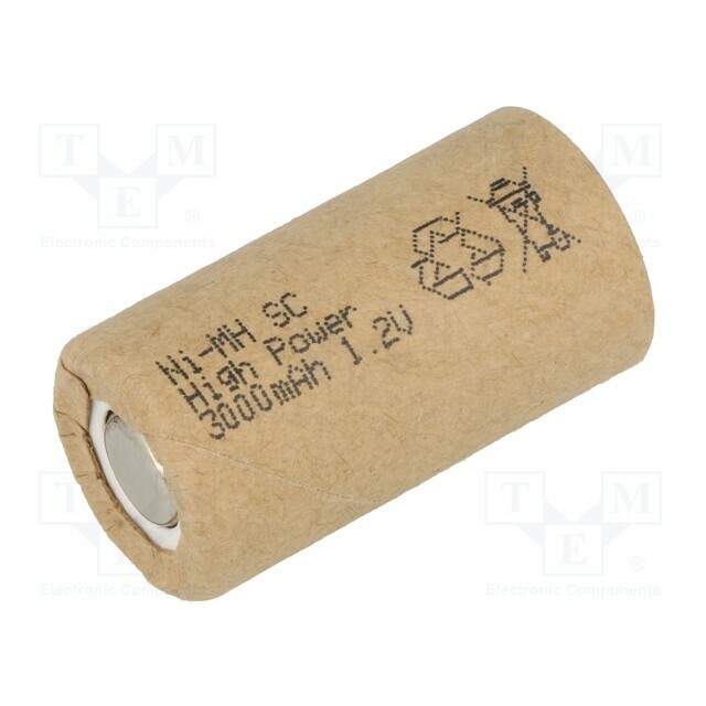 Re-battery: Ni-MH; SubC; 3000mAh; 1.2V