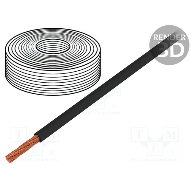 4CARMEDIA Mains cable; black; Package: 30m
