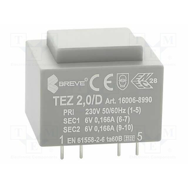 BREVE TUFVASSONS Transformer: encapsulated; 2VA; 230VAC