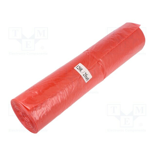 PLAST Trash bags; polyetylene LD; red