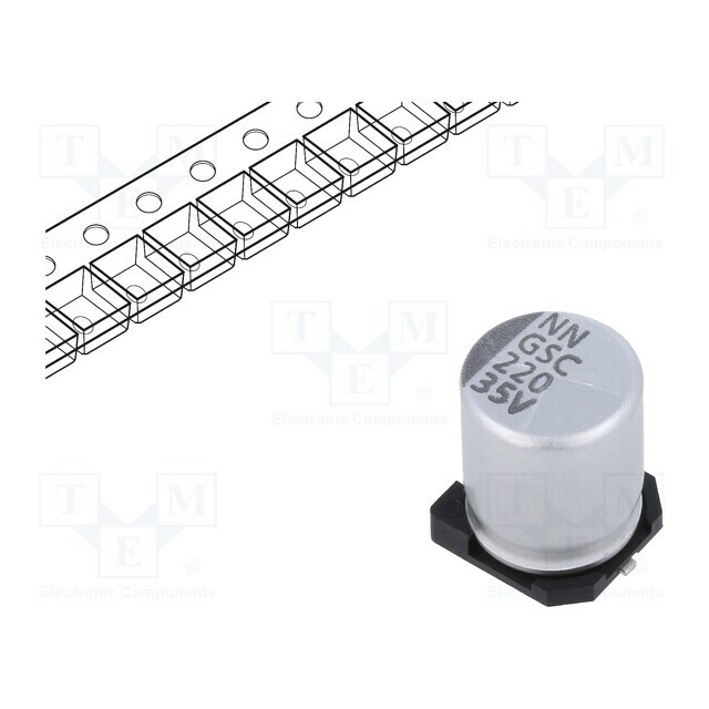 VISHAY Capacitor: electrolytic; SMD; 220uF; 35VDC