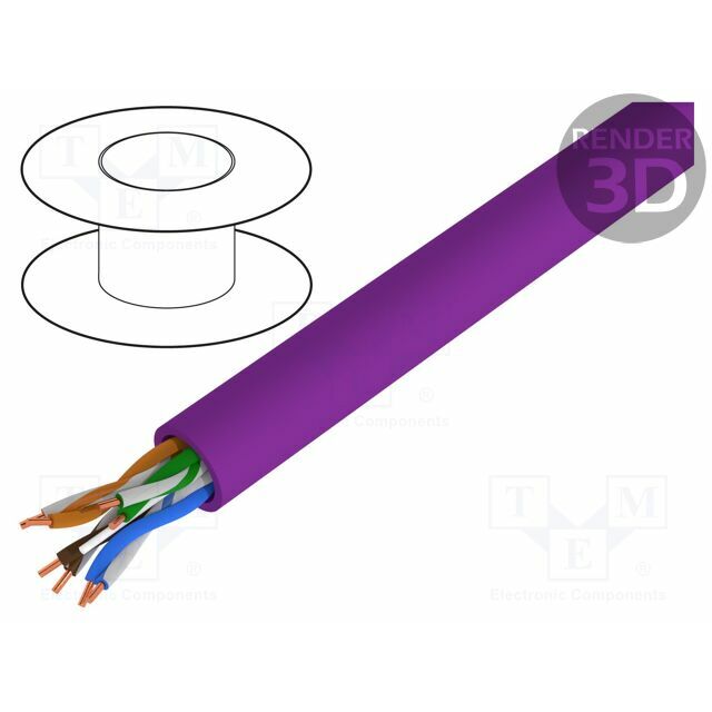 BELDEN Wire; U/UTP; Cat 6a; 4x2x23AWG