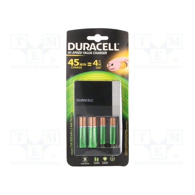 DURACELL Charger: microprocessor-based; Ni-MH; Size: AA