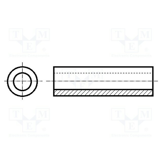 KEYSTONE Spacer sleeve; cylindrical; polyamide; L: