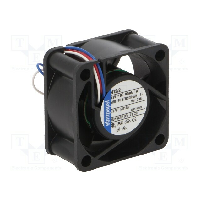EBM-PAPST Fan: DC; 40x40x20mm; axial; 12VDC