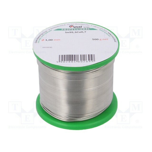 CYNEL Tin; lead free; Sn99,3Cu0