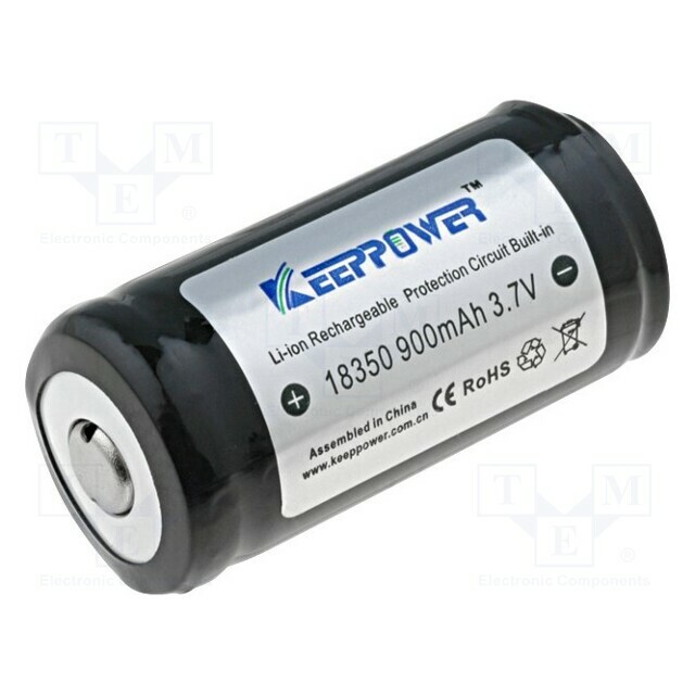 KEEPPOWER Re-battery: Li-Ion; 18350; 900mAh; 3
