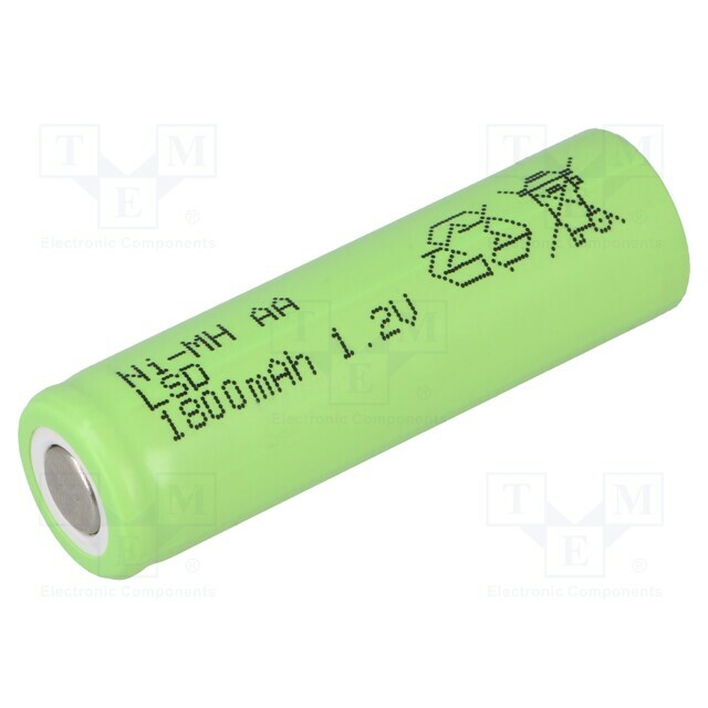 Re-battery: Ni-MH; AA; 1800mAh; 1.2V