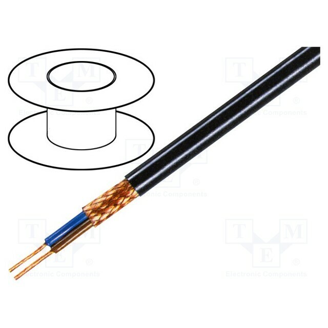 TASKER Wire; 2x0.5mm2; shielded,braid