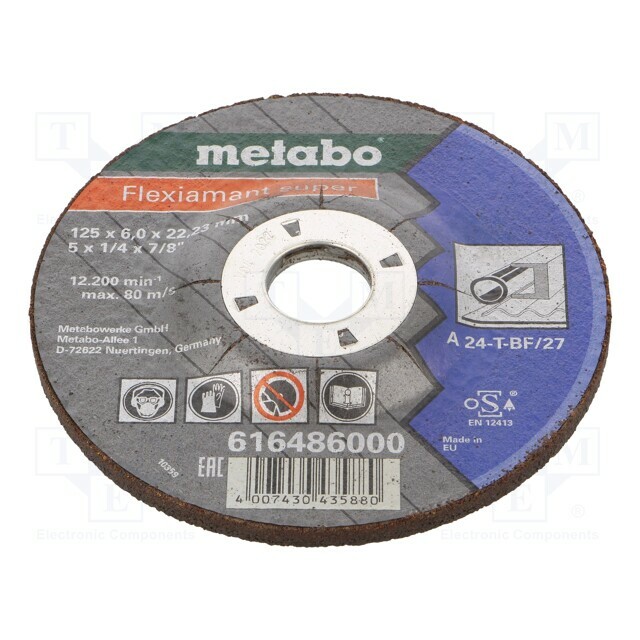 METABO Grinding wheel; Ø: 125mm; Disc