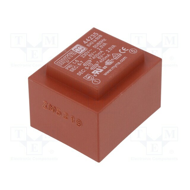 Transformer: encapsulated; 5VA; 230VAC; 6V; 6V