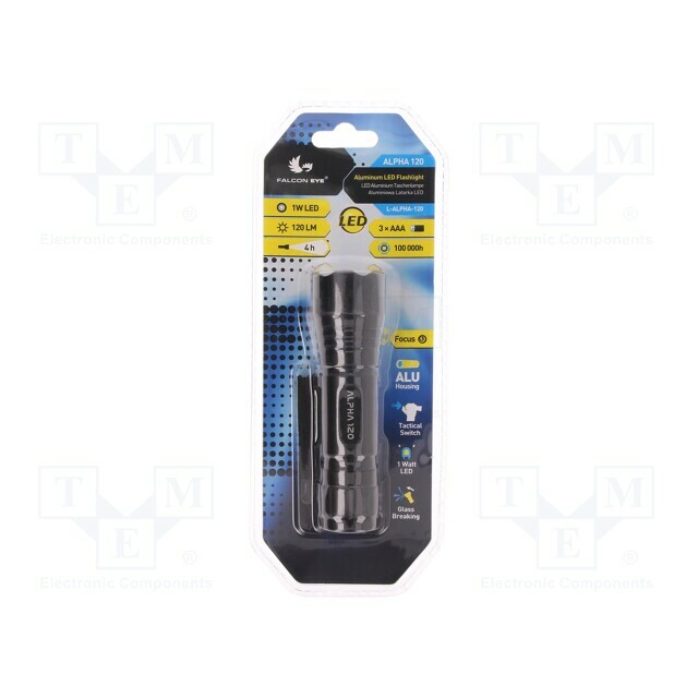 MACTRONIC Torch: LED; 1W; 120lm; black