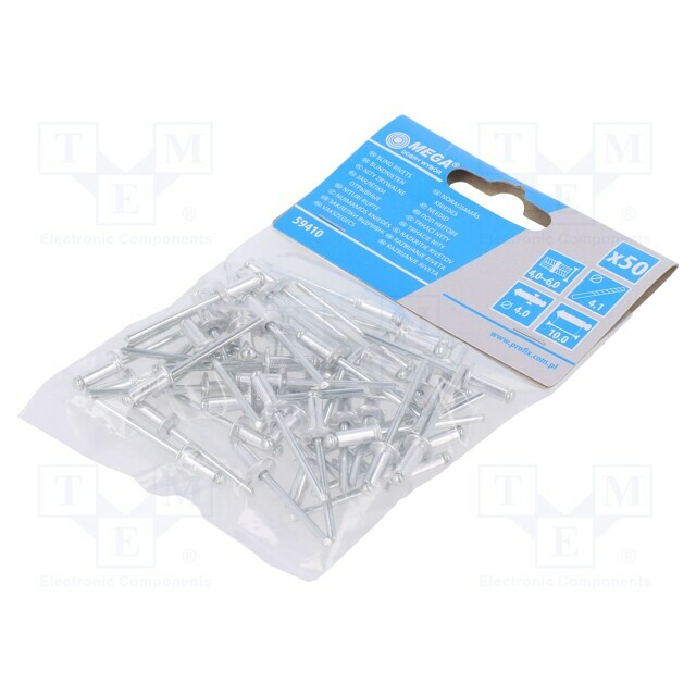 MEGA Rivet; aluminium; Rivet diam: 4mm