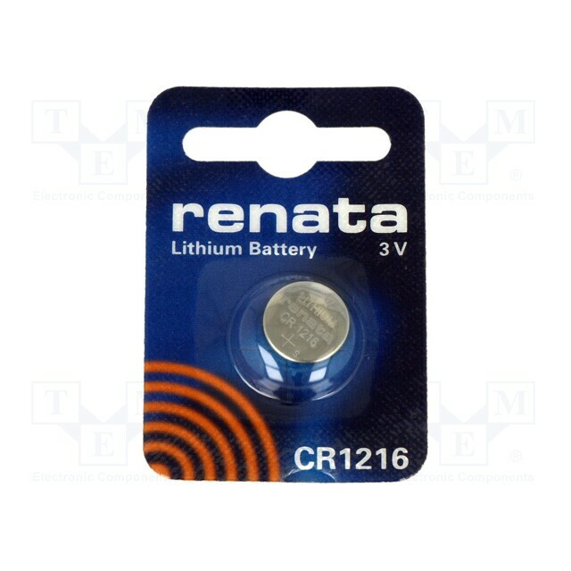 RENATA Battery: lithium; coin; CR1216; 3V