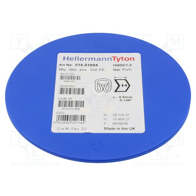 HELLERMANNTYTON Markers; Marking: H; 1÷3mm; PVC