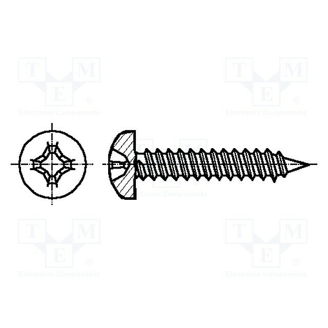KRAFTBERG Screw; 4.8x25; Head: cheese