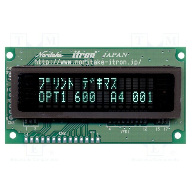 NORITAKE ITRON Display: VFD; alphanumeric; 16x2