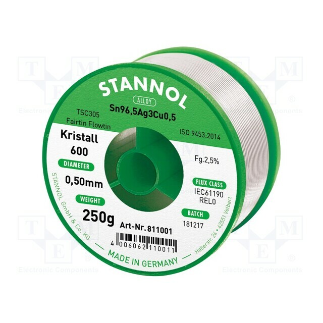 STANNOL Tin; lead free; Sn96,5Ag3Cu0