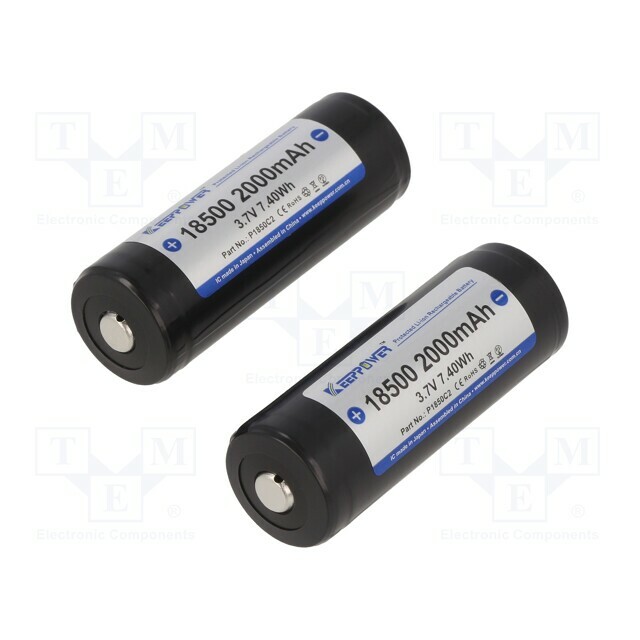 KEEPPOWER Re-battery: Li-Ion; 18500; 2000mAh; 3