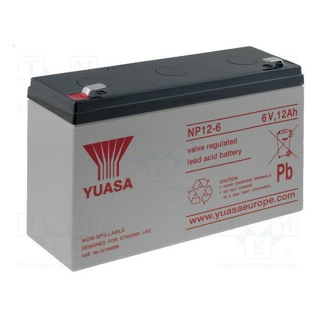 YUASA Re-battery: acid-lead; 6V; 12Ah; VdS