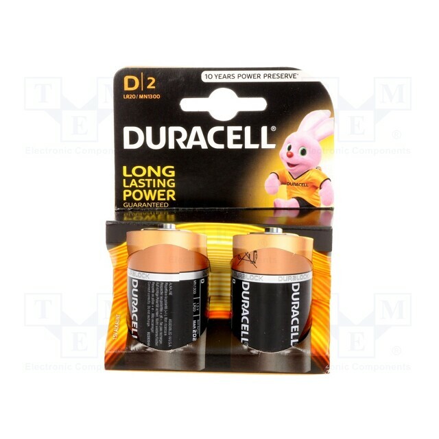 DURACELL Battery: alkaline; D; 1.5V