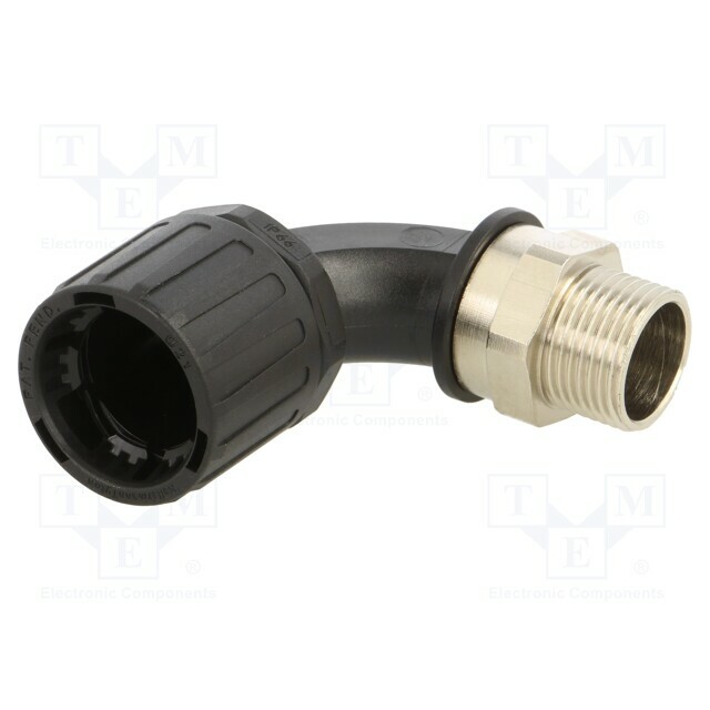 HELLERMANNTYTON 90° angled connector; nickel-plated brass