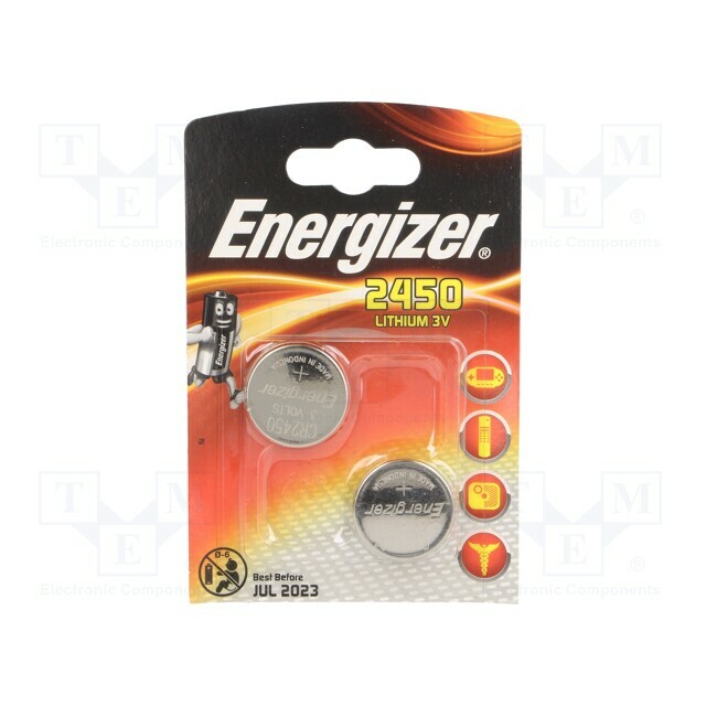ENERGIZER Battery: lithium; coin; CR2450; 3V