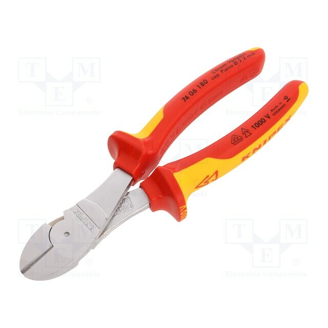 KNIPEX Side,cutting,insulated; 180mm; chrome